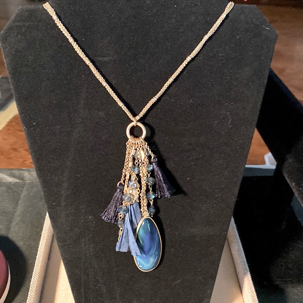 NWOT Badgley Mischka genuine stone charm necklace